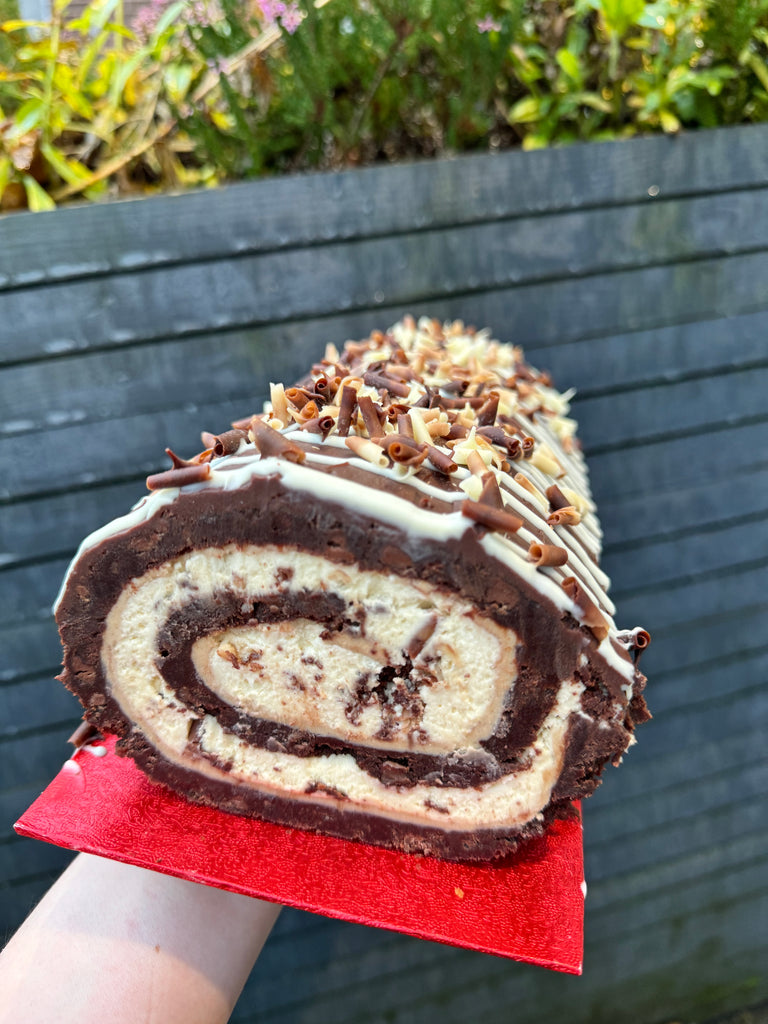 Kinder Brownie Yule Log