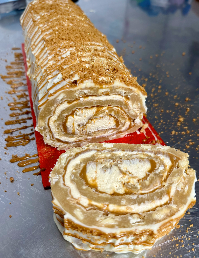 Biscoff & Caramel Blondie Yule Log